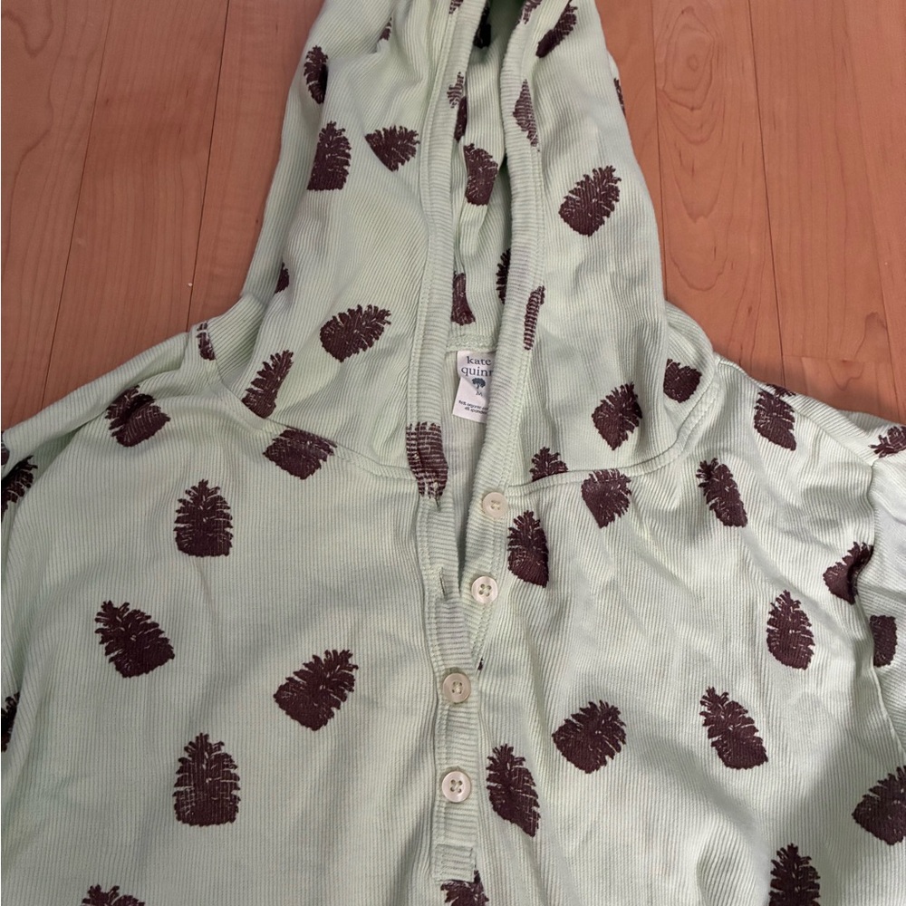 Green Hoodie with Pinecone Print - Picture 2 of 2